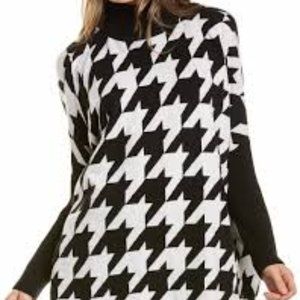 NWT Joseph A. black and white Houndstooth Sweater, M